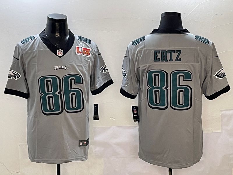 Men Philadelphia Eagles 86 Ertz Grey 2025 Nike Vapor Limited NFL Jersey style 1